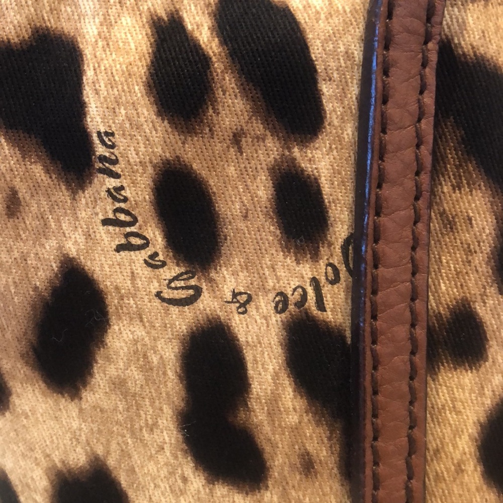 ๐HPx2๐Dolce & Gabbana 1672 Dark Brown Black Canvas leopard tote - Picture 5 of 8